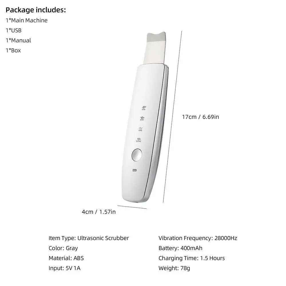 EMS Pulse Ion Face Skin Scrubber